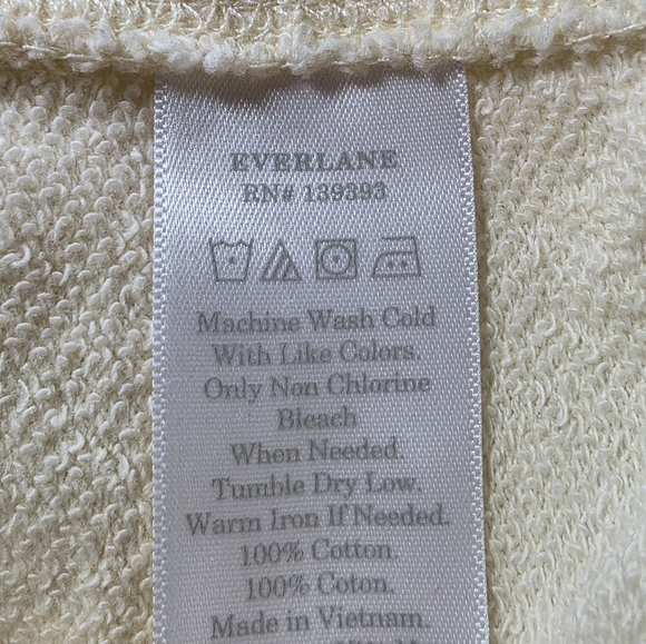 Everlane Pale Yellow French Terry 100% Cotton Hoodie Spring Pastel XS - Picture 5 of 8